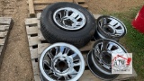 (4) 5 Lug Ford Ranger Wheels, 1 still on tire