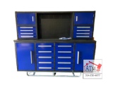 NEW 7' Work Bench w/ 18 Drawers - Blue