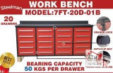 NEW 7' Work Bench w/ 20 Drawers
