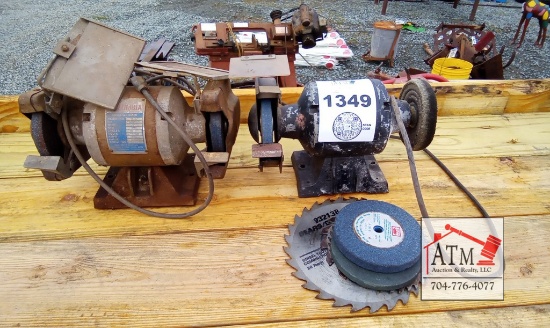 (2) Bench Grinders w/ Discs & Saw Blades