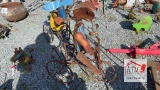 Metal Art Turtle on Bike Plant Stand