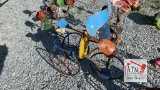 Metal Art Dog on Bike Plant Stand