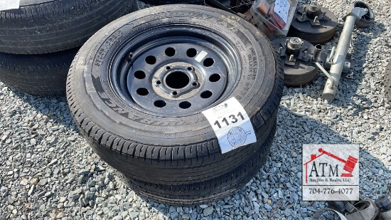 (2) 205/74R15 Trailer Tires/Wheels