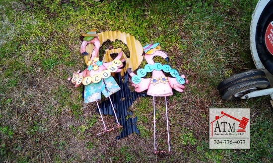 (3) Metal Yard Art