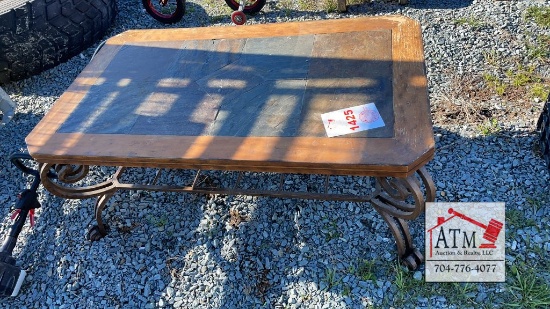 Stone and Wood Coffee Table