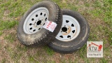(2) 5 Lug Trailer Tires