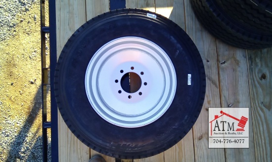 (1) NEW 235/75R-17.5 18 Ply 8 Lug Tire/Wheel Assy