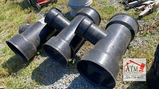 (3) Large Plastic Drainage Couplers