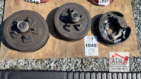 (2) Complete 5 Lug Hubs (1) Brake Shoe