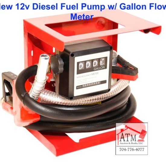 NEW 12V Diesel Fuel Pump w/ High Flow Meter Pump