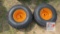 (2) NEW 20x8.00-8 Tire/Wheel Assy - Orange