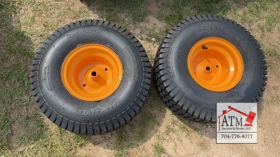 (2) NEW 20x8.00-8 Tire/Wheel Assy - Orange