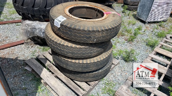 (4) 8.25-20 Tires & Split Rims