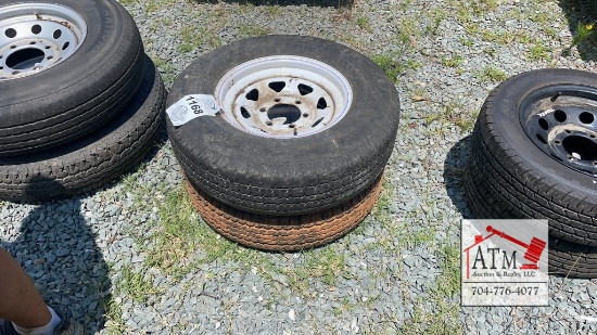 (2) 225/75R15 Trailer Tires 6 Lug
