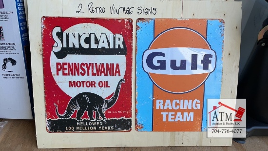 NEW (2) Retro Vintage Signs
