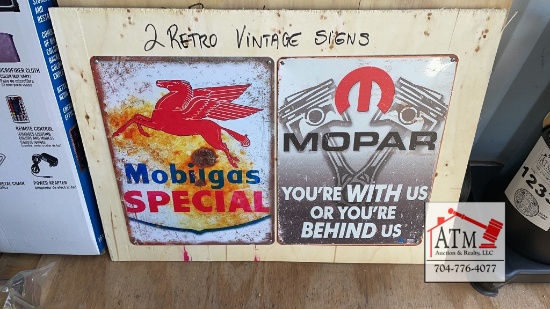 NEW (2) Retro Vintage Signs
