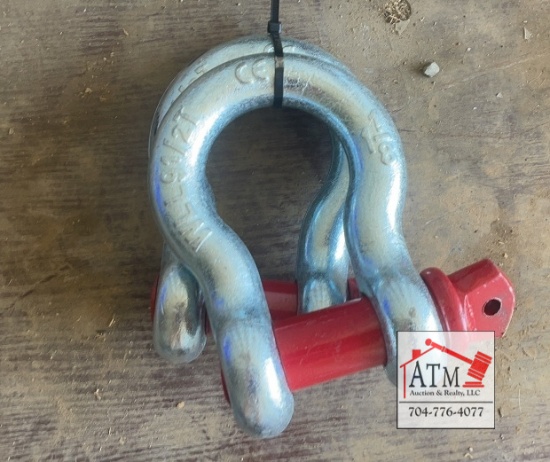 (2) NEW 1-1/8" Screw Pin Anchor Shackles