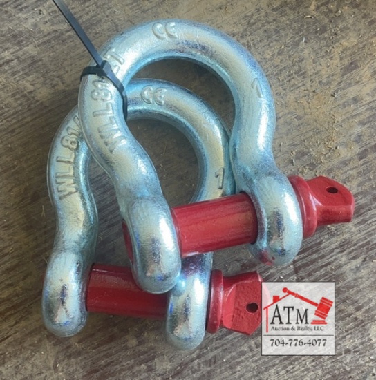 (2) NEW 7/8" Screw Pin Anchor Shackles