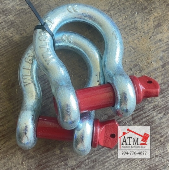(2) NEW 7/8" Screw Pin Anchor Shackles