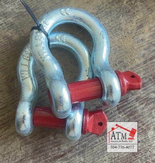 (2) NEW 7/8" Screw Pin Anchor Shackles
