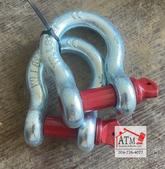 (2) NEW 7/8" Screw Pin Anchor Shackles