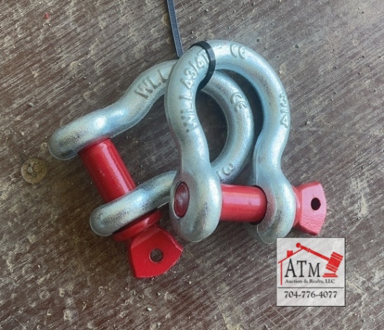 (2) NEW 3/4" Screw Pin Anchor Shackles