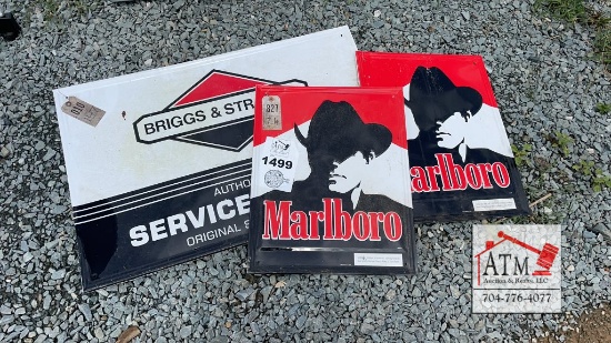 (3) Metal Signs