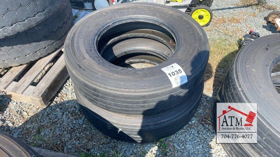 (2) 295/75R22.5 Tires