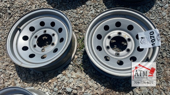 (2) 15" 6-Lug Grey Trailer Wheels