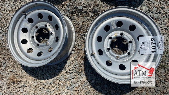 (2) 15" 6-Lug Grey Trailer Wheels