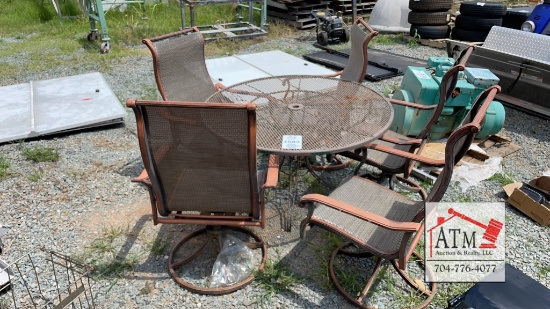 Patio Table and Swivel Chairs