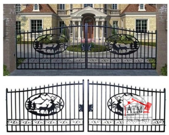 NEW 20' Estate Gate w/ Deer