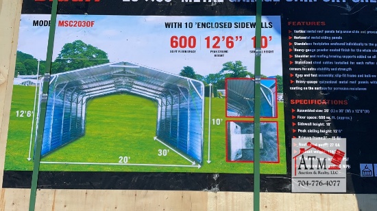 NEW 20’ x 30’ Steel Garage Carport Shed
