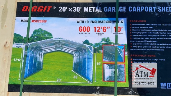 NEW 20’ x 30’ Steel Garage Carport Shed