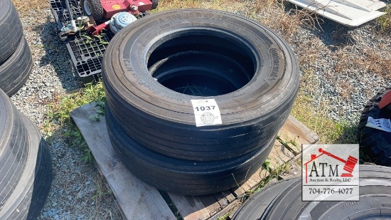 (2) 295/75R22.5 Tires