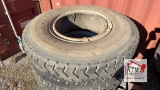 (4) 10.00R20 Split Rim Tire-Wheels