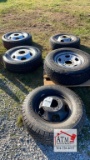 (5) 8-Lug Tire/Wheels (Various Sizes)