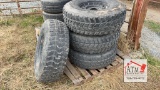 (4) 8-Lug 37x12.5CR16.5 Wheels