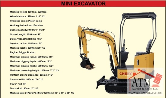NEW Mini Crawler Excavator KV12