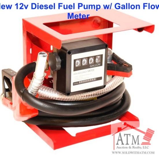 NEW 12V Diesel Fuel Pump w/ Flow Meter
