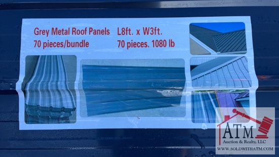 (70) Gray Metal Roof Panels
