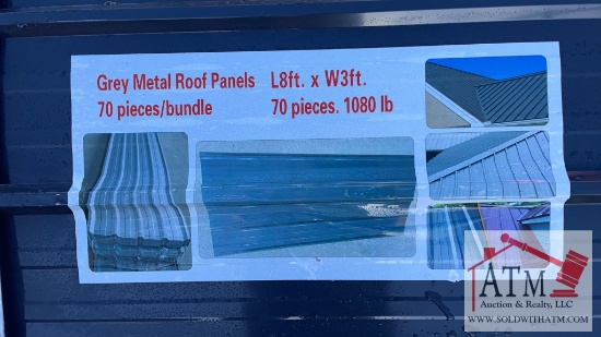 (70) Gray Metal Roof Panels
