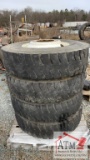 (4) 12R22.5 10-Lug Tires