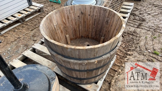 (2) Large Wooden Planters