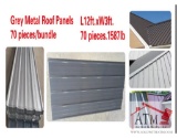 (70) Gray Metal Roof 12' Panels