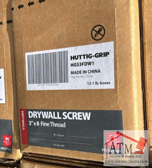(4) Cases 3" x 8 Fine Thread Drywall Screws