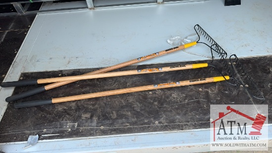 (3) Garden Rakes