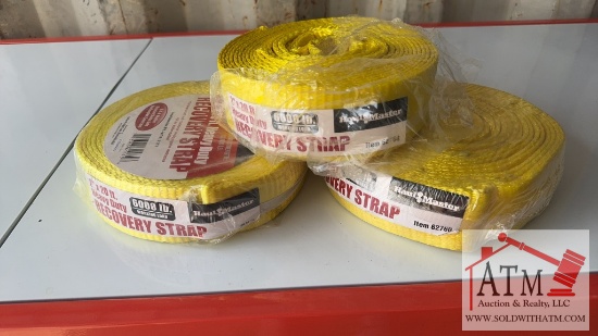 (3) 2"x20' 6000lbs Recovery Straps