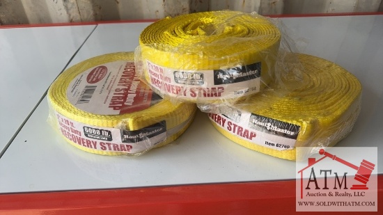 (3) 2"x20' 6000lbs Recovery Straps