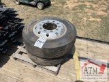 (2) NEW 245/70R19.5 10-Lug Wheel Assy